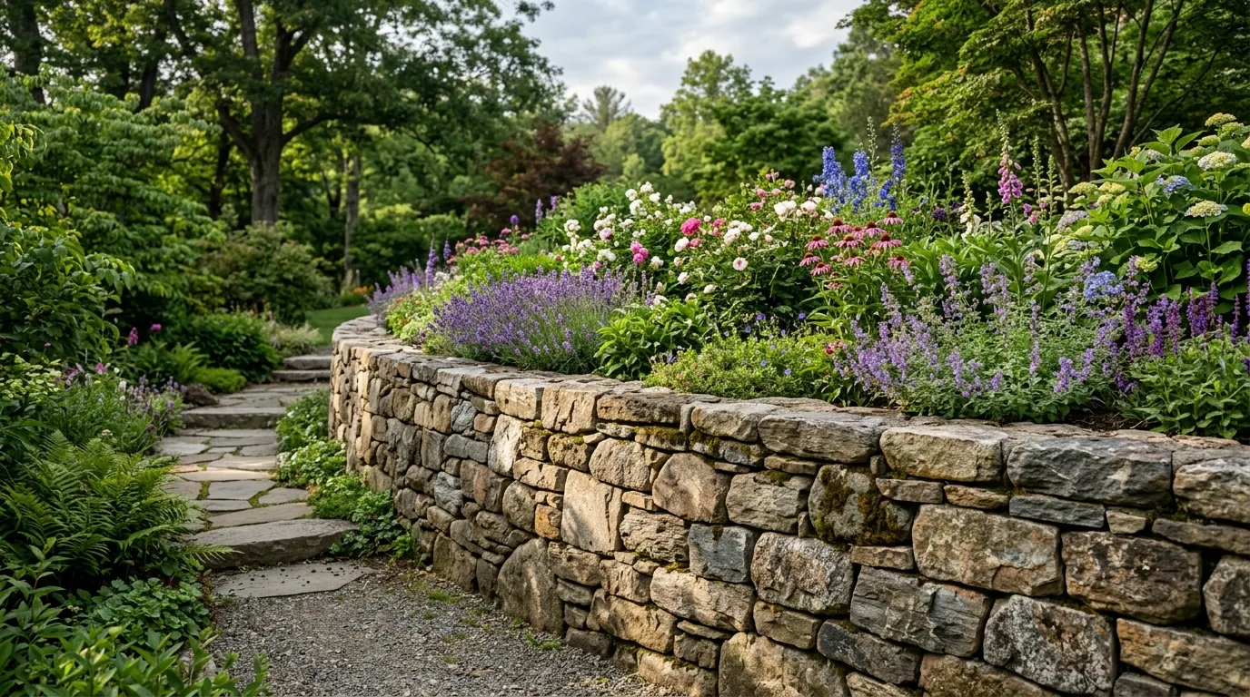 Stacked Stone-Style Wall on a Budget